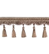 HedongHexi Tassel Fringe Trim 5.25 Yard x 4 Inches Luxury Handmade Beaded Tassel Fringing Trimmin...