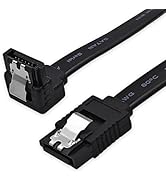XANHAM 1-Pack 18 Inch SATA Cable, SATA III Cable 6Gbps 90 Degree Righe Angle to 180 Degree for SA...