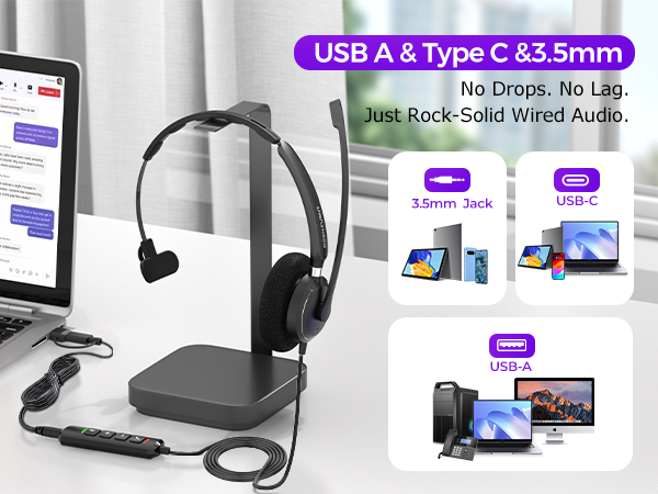 Headset PC Computer with micphone for zoom meeting Work usb headset with microphone for pc 