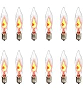 Halloween Flickering Light Bulb, C18 Flicker Light Bulbs, Transparent Flame Bulb, Indoor/Outdoor ...