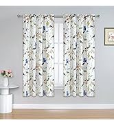 VOGOL Country Style Curtain Panels, Birds and Flowers Print Drapes for Living Room, Thermal Insul...