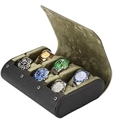 HUYUTAWE 6 Slots Watch Case - Luxury Watch Roll 6 Slots Travel Box Recycled Leather Storage and D...
