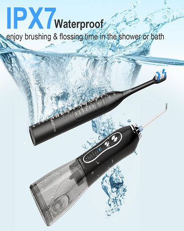 water flosser and toothbrush
