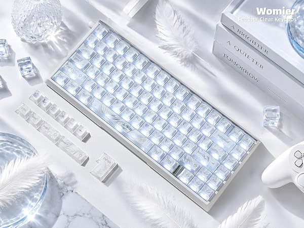 Clear Keycaps, Shine-Through Keycaps, Jelly Keycaps Cherry Profile Keycaps for Mechanical Keyboard