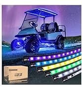 10L0L 6PCS Golf Cart Underbody Light Kit with Canopy Lights, Underglow LED Strip for Yamaha EZGO ...
