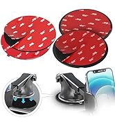 Dashboard Adhesive Mounting Disk Set for Suction Cup Car Mounts – 3.15" (80mm) Flat Surface Pad f...
