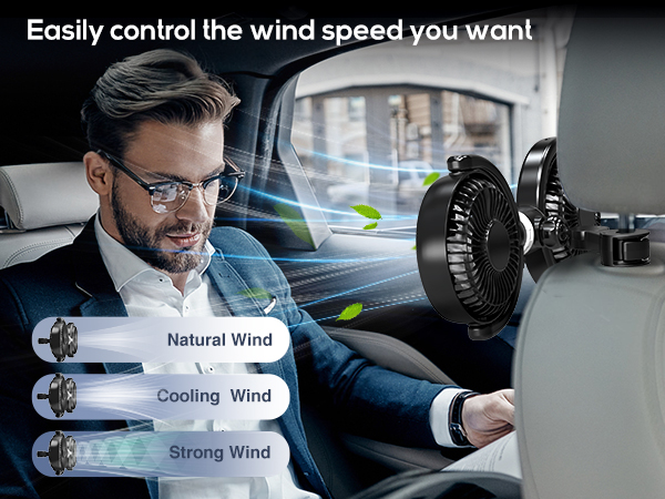 usb car fan has three speeds