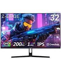Z-Edge 32 inch IPS Gaming Monitor, QHD 1440P 200Hz 165Hz Computer Monitor | PC Monitor 1440P with MP...