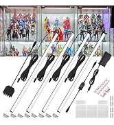 Martronic 4-Pack 12 Inch LED Display Case Lighting Kit, Black Dimmable Bookshelf Light Bars with ...