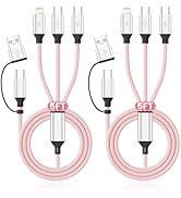 Jogrytece Beach Travel Essentials for Multi Charging Cable, 5FT 2Pack Nylon USB A/C Cord 3in2 Cha...