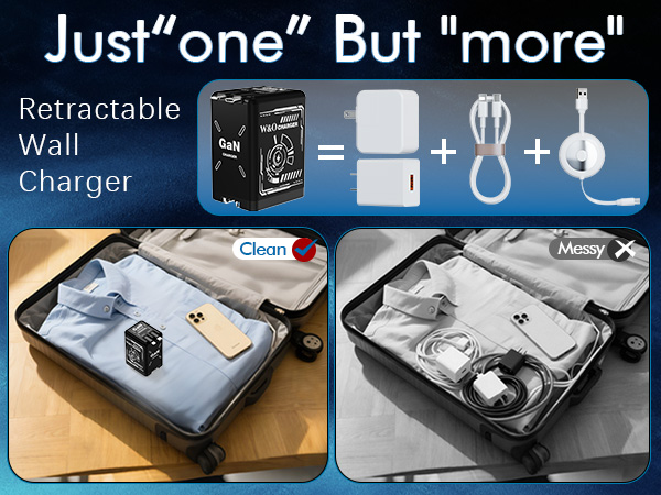 retractable iphone charger wall plug