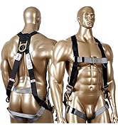KSEIBI 421026 Fall Protection Safety Harness Kit W 3 D-Rings for Lanyard DELUXE Safety Protection...