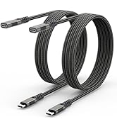 Breilytch USB C Extension Cable 6.6ft 2 Pack, 100W Charging/4K@60Hz Video/10Gbps Data, USB 3.2 Ty...