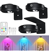 WILLED Picture Lights, 1200mAh Rechargeable Battery Operated Picture Lights, Puck Lights with Rem...