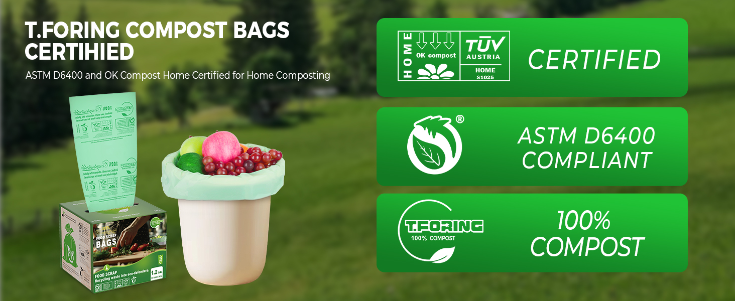 1.2 gallon compost bags bin liners Small Kitchen Food Scrap Waste Bags