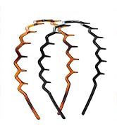 Dwuww 2 Set of Brown and Black Stylish Black And Brown Zig Zag Headbands for Women Men Fashion He...