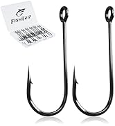 FishTrip 50/100pcs Trailer Fishing Hooks, High Carbon Steel Bass Trailer Fish Hooks Pair with Spi...