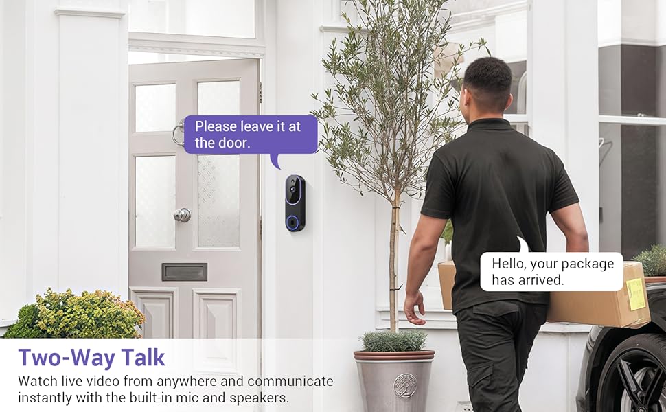 wifi doorbell camera wireless Instant Two-Way Communication