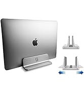 Vertical Laptop Stand for Desk [Adjustable] Sturdy Aluminum Dock Fits All Laptops (up to 20.3 inc...