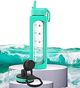 drinking bottles half gallon glass water bottle with time marker large water bottle with straw big