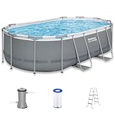 Bestway Steel Pro MAX 14' x 8'2" x 39.5" Oval Above Ground Swimming Pool Set, 530 GPH Filter Pump...