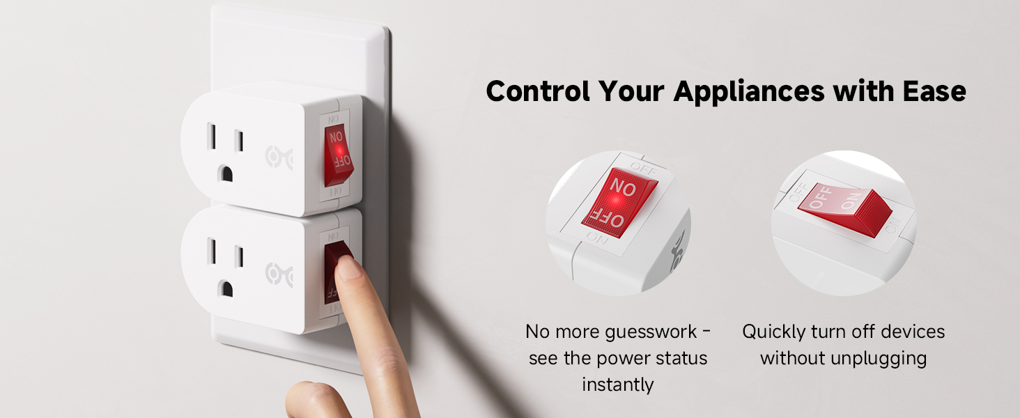 Power-off indicator for easy monitoring of outlet switch status