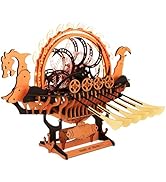 ROBOTIME LK802 Viking Dragon Ship Mechanical Wooden Puzzles, 229 Pieces 3D Puzzles for Adults, Cr...