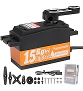 HobbyPark Low Profile Servo 0.07sec Fast Speed Steering Servo 15kg fit 1/10 RC Touring Cars Drift...