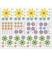 Ferianl 12 Sheets Flower Stickers, Self Adhesive Daisy Stickers, Vinyl Retro Cute Flower Car Deca...