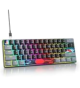 iTastatur 60% Mechanical Keyboard 61-Key Wired Gaming Keyboard with Blue Switch RGB Lighting Effe...