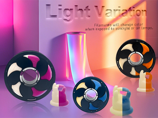 Toksen3D printing filament PLA PETG TPU gradient bi dual tri color rainbow filament