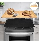 Booamwud Folding Noodle Board Stove Cover,Stove Top Covers with Silicone Mat for Electric Stove a...