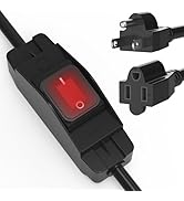 Newdeli Extension Cord with Switch On/Off 1.5FT Black Short Outdoor Extension Cord Waterproof 14A...