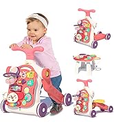 QDRAGON 5 in 1 Walker for Baby Girl, Baby Push Walkers, Assemble as Scooter/Motorbike/Activity Ce...