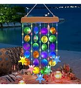 Toodour Solar Wind Chimes for Outside, Birthday Gifts for Women Mom Grandma, Waterproof 2 Modes S...