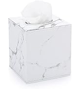 Sumnacon Square Leather Tissue Box Cover - Stylish Cube Tissue Box Holder with Magnetic Bottom, D...