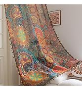 Erbnaryx Dot Colorful Sheer Curtains 54 inch Long, Fringed Edges and Textured Semi Sheer Curtains...