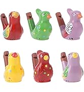 6Pcs Water Bird Whistles Ceramic Whistles Noise Makers Bath Time Musical Toy Kids Party Favors fo...