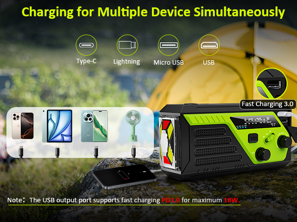 hand crank radio phone charging cables