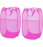 Larpur 2Pack Foldable Popup Laundry Basket, Collapsible Portable Mesh Clothes Washing Laundry Ham...