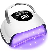 Wisdompark LED Nail Lamp 220W for Gel Nails Fast Curing Dryer with 57pcs Lamp Beads 4 Timers Prof...