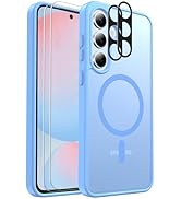 for Samsung Galaxy S24 FE Case Magnetic Shockproof, [Fit for MagSafe] [Glass Screen Protector + C...