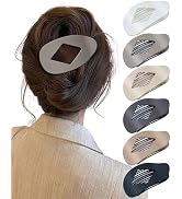 Flat Hair Clips 6 Pcs, Large Hair Claw Clips Ergonomic Curved Strong Hold Round FrenchLay Claw Cl...