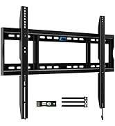 Low-profile black TV wall mount bracket with level tool and mounting hardware included. Features tilt functionality and universal mounting pattern.