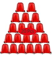 KUUQA 20 Pcs Drawstring Backpack Bags String Backpack Bulk Sport Gym Sack Bags for School Traveli...
