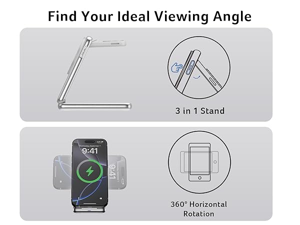 Acer Magnetic Wireless Charger, 3 in 1 Wireless Charging Station