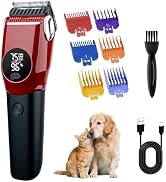 Mcbazel Dog Clippers Grooming Kit, Low Noise Rechargeable Cordless Adjustable Pet Hair Shaver Tri...