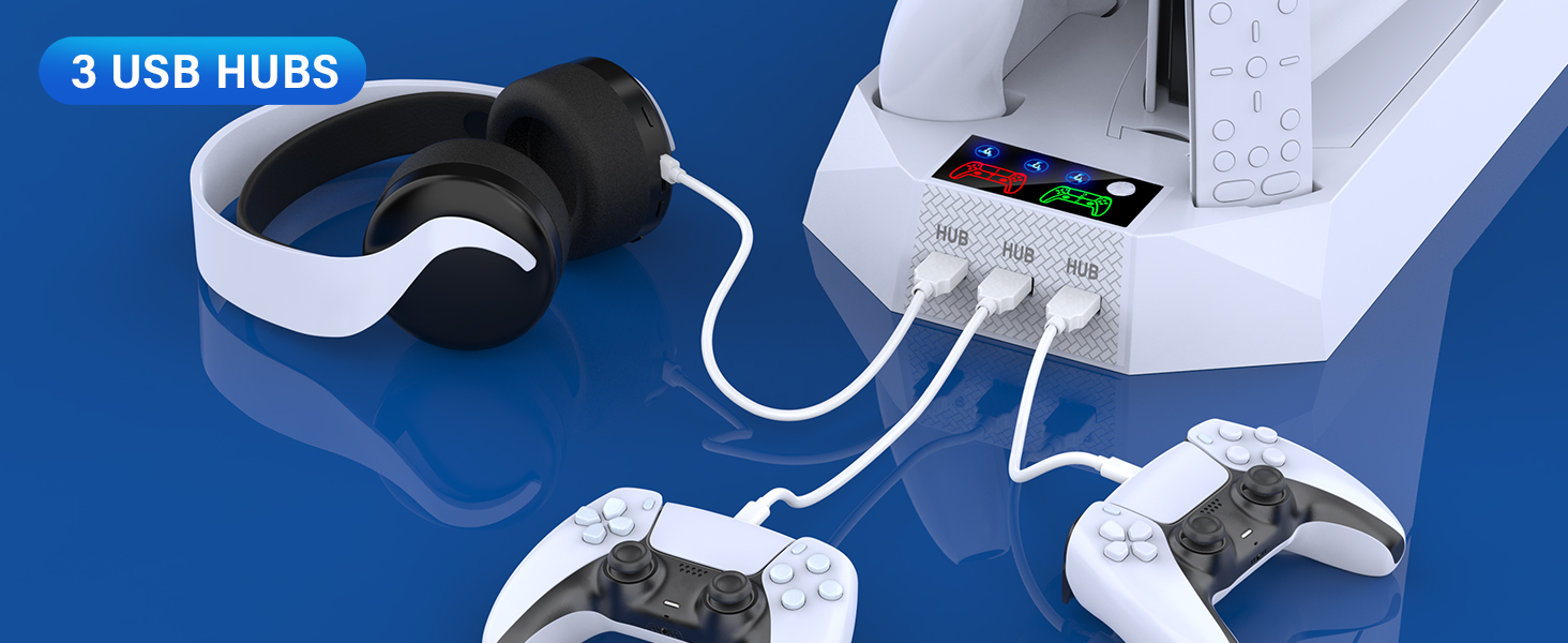 ps5 slim cooling stand with ps5 controller charging station