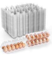 AYAYGD 40 Pack Clear Egg Cartons Cheap Bulk,Plastic Egg Carton Bulk 12 Count,Reusable Egg Holder,...