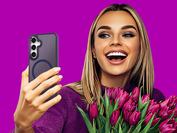 a Purple matte case, elegant, stylish, attractive